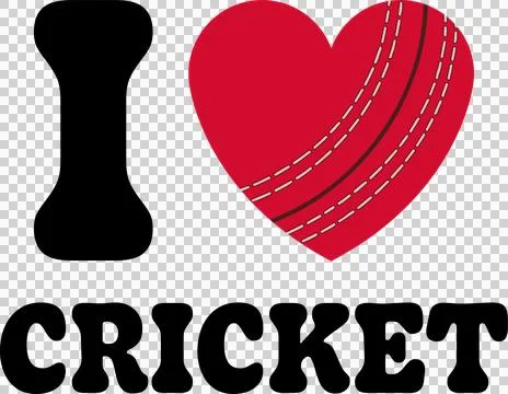 Vector art is showing I beside cricket-seam heart CRICKET text on transparent イラスト素材