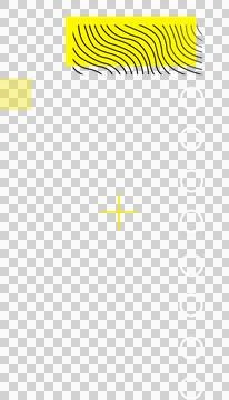 Vector art is showing wavy and solid yellow bars, plus sign, outlined circles on Stock Illustration