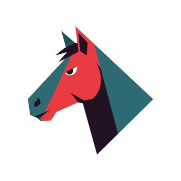 Vector art of stylized horse head on white background Stock Illustration