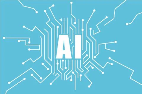 Vector of artificial intelligence logo. Machine learning concept Stock Illustration
