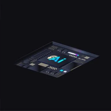 Vector of Artificial intelligence processor. Stock Illustration