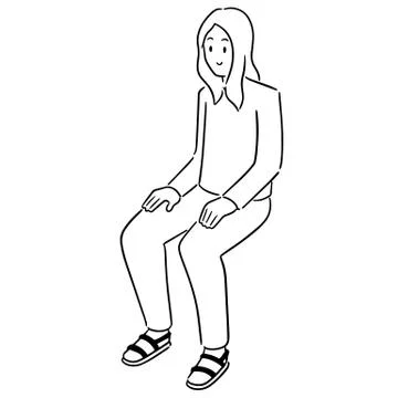 Vector of artist sitting Stock Illustration