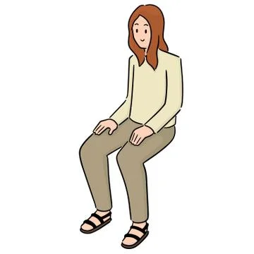 Vector of artist sitting Stock Illustration