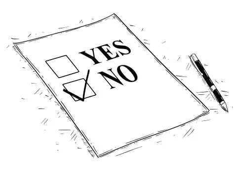 Vector Artistic Drawing Illustration of Yes and No Questionnaire Form Stock Illustration