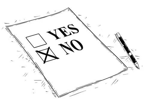 Vector Artistic Drawing Illustration of Yes and No Questionnaire Form Stock Illustration