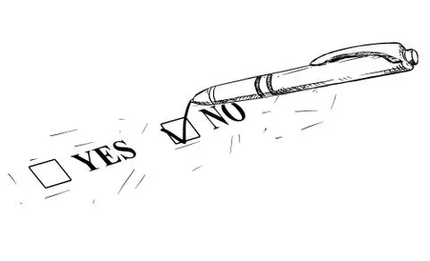 Vector Artistic Drawing Illustration of Yes and No Questionnaire Form and Stock Illustration