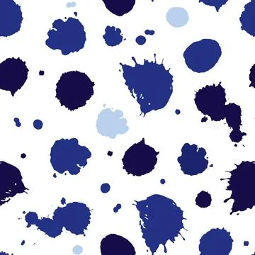 Vector artistic paint blob splatter polka dot repeat pattern. Suitable for Stock Illustration