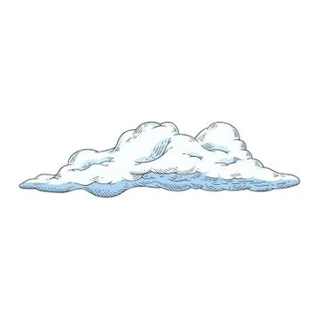 Vector asbtract sketch blue sky clouds icon Illustrazione stock