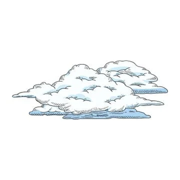 Vector asbtract sketch blue sky clouds icon Stock Illustration