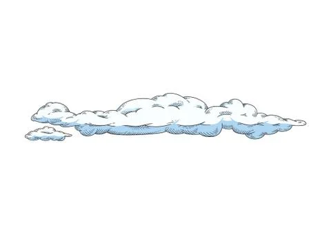 Vector asbtract sketch blue sky clouds icon Illustrazione stock