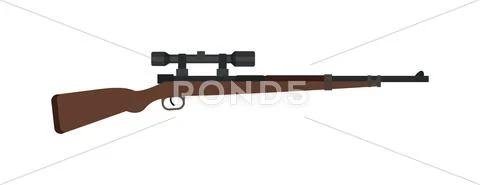 Vector assault rifle heavy sniper futuristic weapon with grenade launcher Stock Illustration