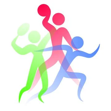 Vector athletes in gradient style. Digital art Stock Illustration