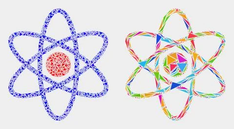 Vector Atom Model Mosaic Icon of Triangle Elements Stock Illustration