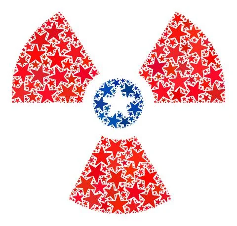 Vector Atomic Logo Collage of Stars in American Democratic Colors Illustrazione stock