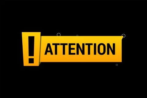 Vector attention Warning Sign yellow and black background Stock Illustration