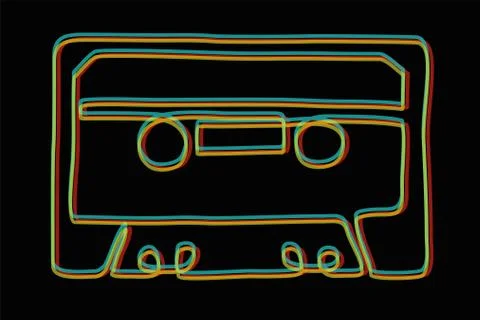 Vector audio cassette. Illustrazione stock