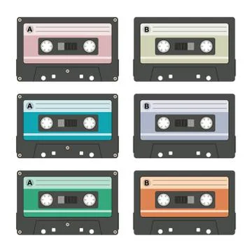 Vector audio cassettes Stock Illustration