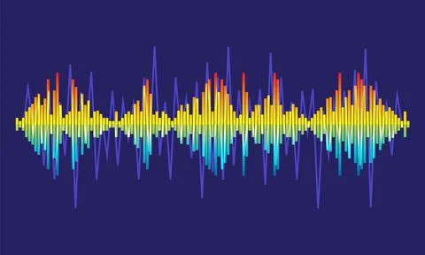 Vector audio wave element. Colorful pulse music player equalizer background Stock Illustration