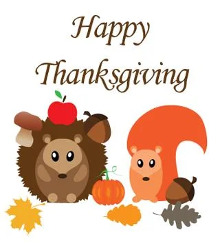 Vector Autumn Animals Stock Illustration