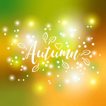 Vector autumn background with text Stock Illustration