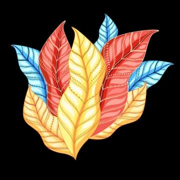 Vector autumn beautiful composition with colorful leaves Stock Illustration