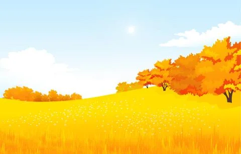 Vector of autumn landscape Stock Illustration