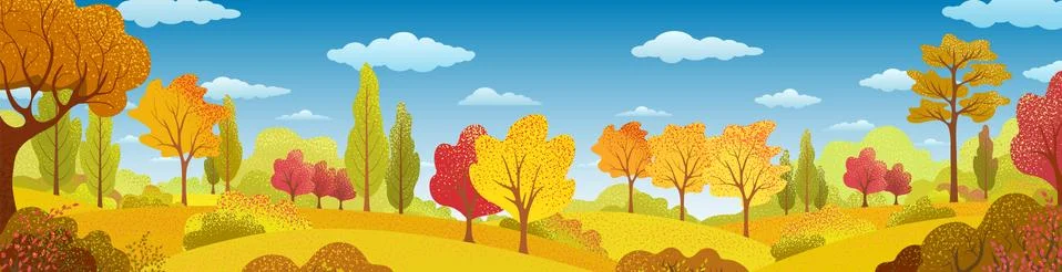 Vector autumn landscape. Stock Illustration