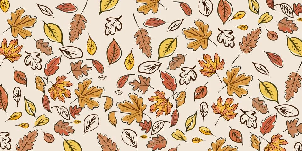 Vector autumn leaf pattern in warm autumn shades イラスト素材