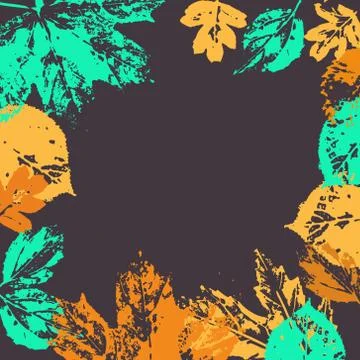 Vector autumn leaves frame Stock Illustration