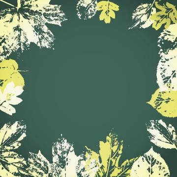 Vector autumn leaves frame Stock Illustration