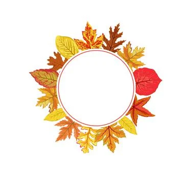 Vector Autumn Leaves Frame with white space vector Stock Illustration
