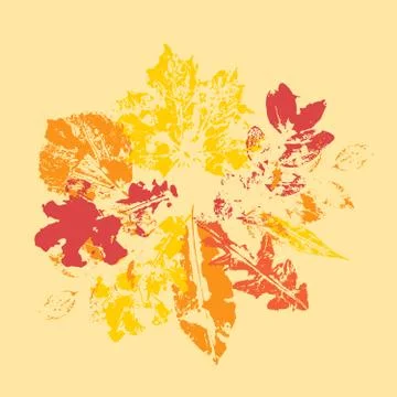 Vector autumn leaves set. Design for poster, banners, greeting cards Stock Illustration