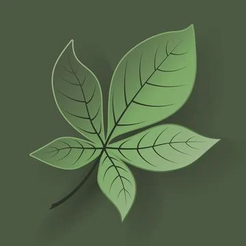 Vector autumn paper cut 3d chestnut leaf Illustration