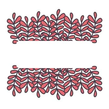 Vector autumn rectangle frame with branches. Colorful nature background. イラスト素材