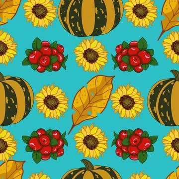 Vector autumn repeat pattern design Stock Illustration