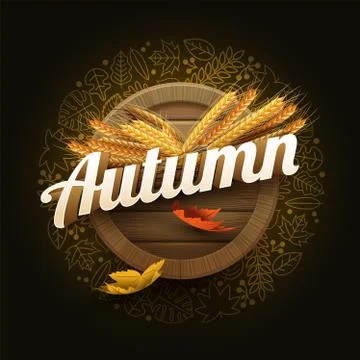 Vector Autumn Signboard Stock Illustration