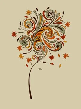 Vector autumn tree Stock Illustration