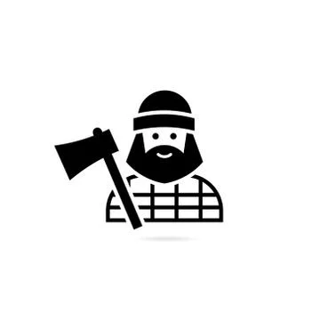 Vector Avatar lumberjack with an ax isolated on a white background. Stock Illustration