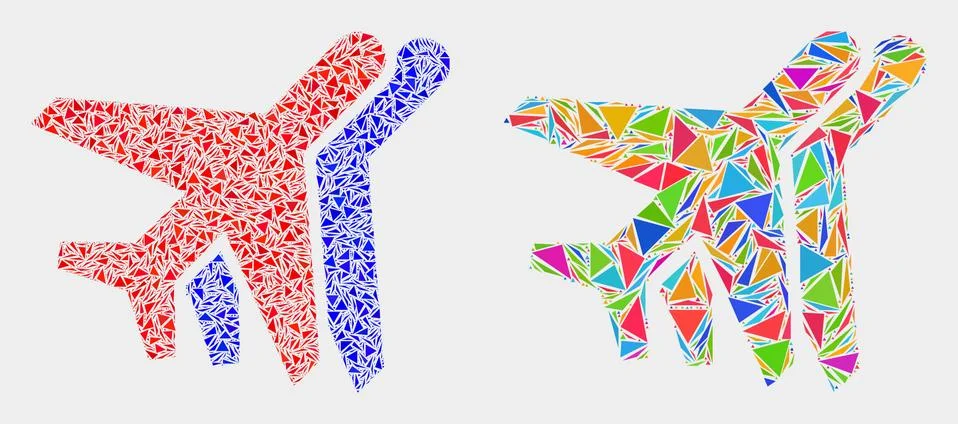 Vector Aviation Mosaic Icon of Triangle Elements Illustrazione stock