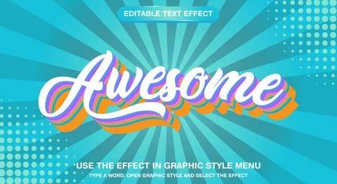 Vector awesome 3d editable text effect Stock Illustration