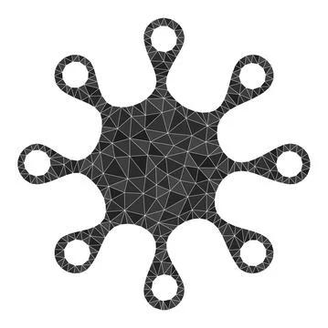 Vector Axenic Microbe Lowpoly Icon Stock Illustration