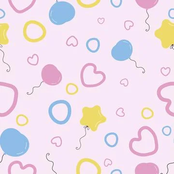 Vector baby balloons seamless pattern Stock Illustration