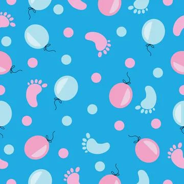 Vector baby blue seamless pattern Stock Illustration