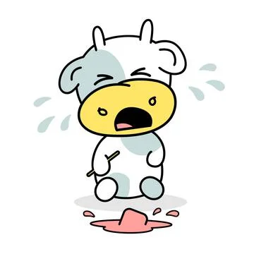 Vector baby bull crying Stock Illustration