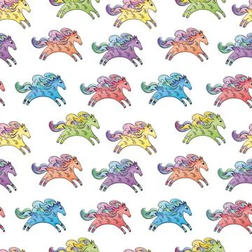 Vector Baby Horse Pattern Stock Illustration