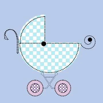 Vector baby pram Stock Illustration