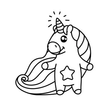 Vector baby rainbow unicorn Illustrazione stock