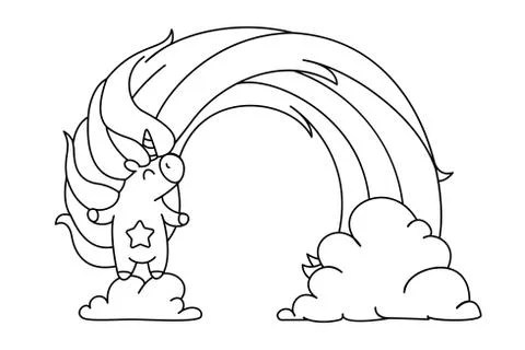Vector baby rainbow unicorn Stock Illustration