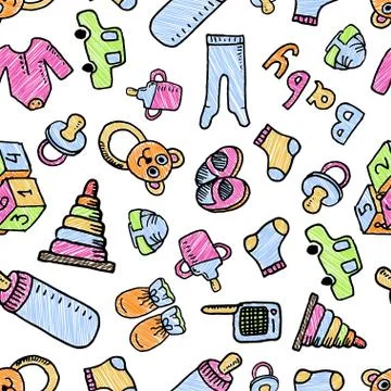 Vector baby seamless Stock Illustration