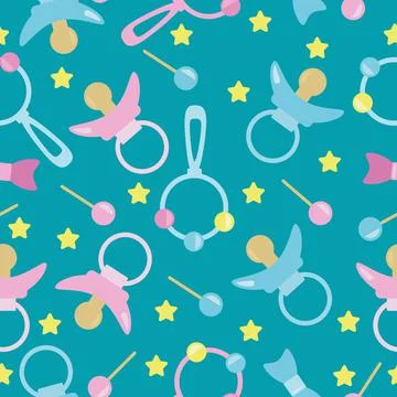 Vector baby stuff seamless pattern Stock Illustration